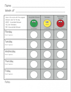 behavior tracking sheet kindergarten behavior tracker