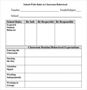 behavioral contract template behavior packets for students