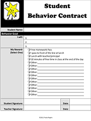 behavioral contract template tfgt tier two behavior rti student contract form