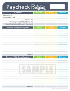 bi weekly budget bi weekly budget worksheet printable