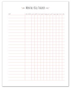 bi weekly budget template free mix and match home management binder printables bill tracker template