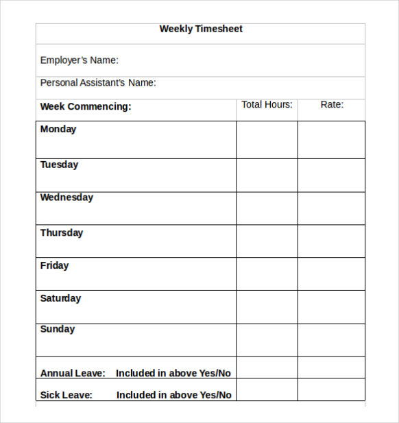 bi-weekly timesheet template