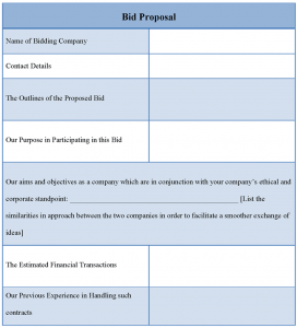bid proposal template bidproposaltemplate