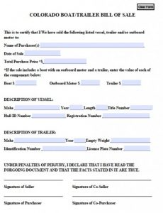 bill of sale for boat and trailer colorado boat trailer bill of sale form x