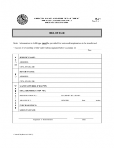 bill of sale for car pdf watercraft bill of sale form arizona l