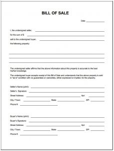 bill of sale for trailer free blank bill of sale form pdf template
