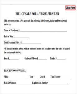 bill of sale for trailer generic bill of sale for trailer