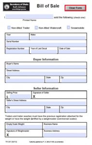 bill of sale for trailers tr x