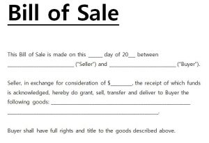 bill of sale sample bill of sale template word