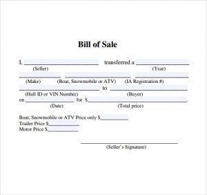 bill of sale sample free bill of sale template