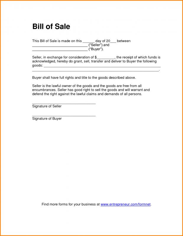 bill of sale template pdf