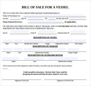 bill of sale template pdf boat bill of sale template pdf