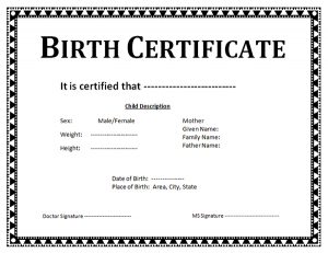 birth certificate template birth certificate template