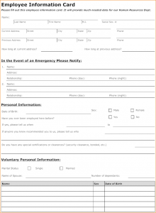 blank balance sheet template business editable employee information card and form sample