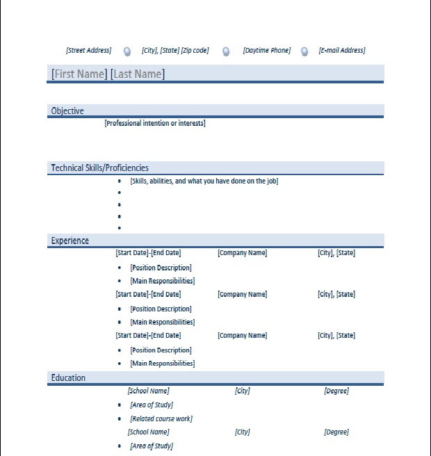 blank basic resume templates