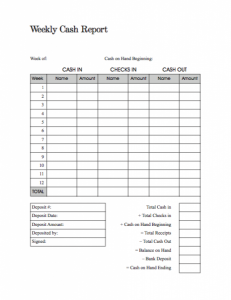 blank bill of sale pdf weekly cash report