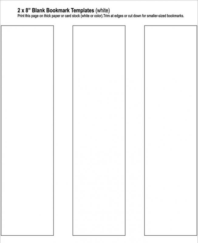 blank bookmark template