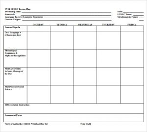 blank business plan template word sample simple lesson plan printable