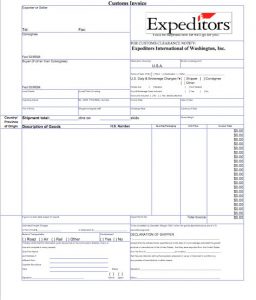 blank commercial invoice invoice template