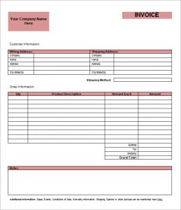 blank commercial invoice printable blank invoice template