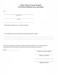 blank eviction notice blank day eviction notice form for breach of agreement x