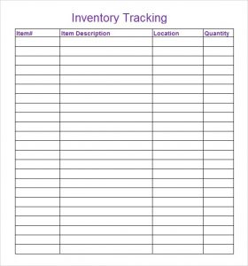 blank excel spreadsheet inventory tracking template