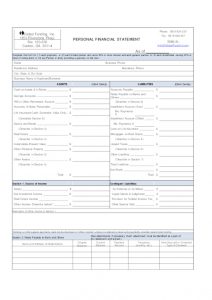 blank financial statement microsoft word personal financial statement template