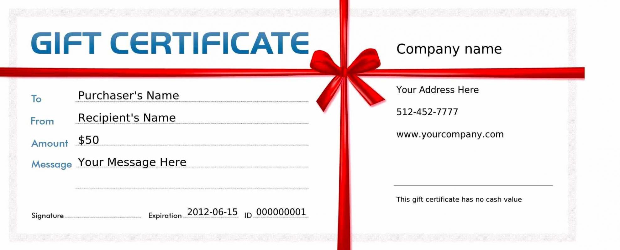 blank gift certificate