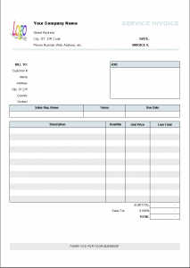 blank invoice template service invoice template printed