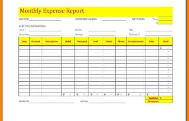 blank label template monthly expense report template monthly expense report