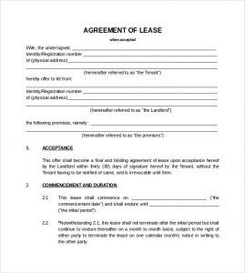 blank lease agreement blank lease agreement in word