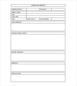blank lesson plan template lesson plan format template in ms word