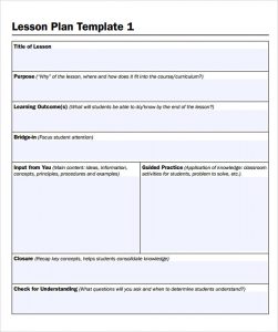 blank lesson plan template sample blank weekly lesson plan template