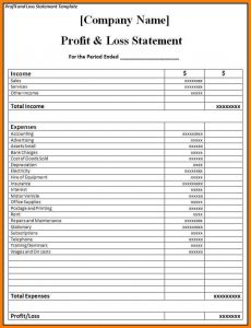 blank profit and loss statement pdf blank profit and loss statement profit and loss statement template