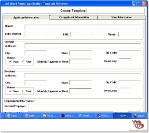 blank rental application ms word rental application template software by sobolsoft