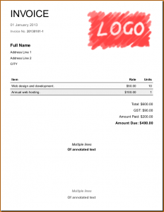 blank rental application simple invoice screenshot