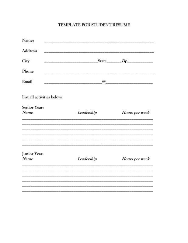 blank resume form