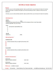 blank resume template blank free cv template page