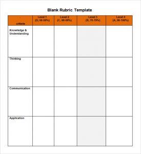 blank rubric template blank rubric template word