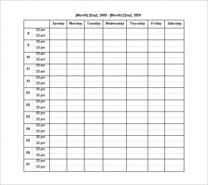 blank schedule template editable blank hourly schedule template free download