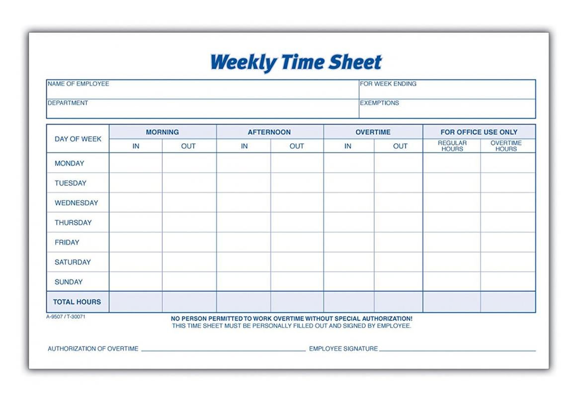 blank time sheets