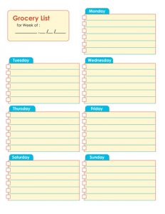 blank website templates grocery shopping list template