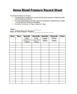 blood pressure log sheet blood pressure log template