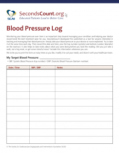 blood pressure log sheet image