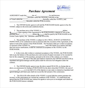 boat bill of sale template boat purchase agreement form