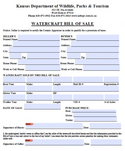 boat trailer bill of sale