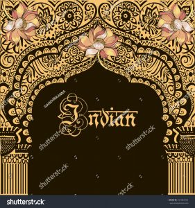 book cover design template stock vector indian architecture indian temple god krishna flower lotus architectural arch