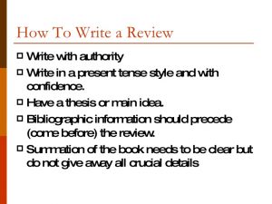 book outline example writing a book review
