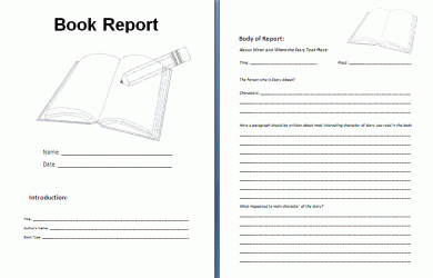book report format book report template