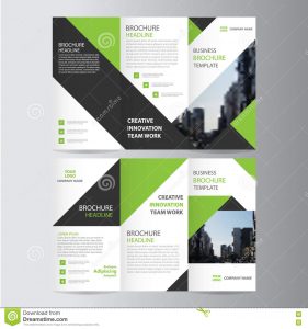 book report sample green black elegance business trifold business leaflet brochure flyer template vector minimal flat design set